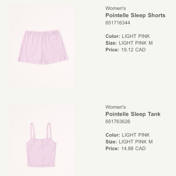 Abercrombie & Fitch Other - Abercrombie pointelle pink sleep set